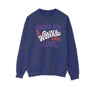 Warner Bros Women's Chocolate Bar Love Sweatshirt in Navy | Size: 2XL Warner Bros Navy 2XL
