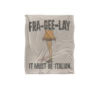 Warner Brothers A Christmas Story Leg Lamp Silky Touch Super Soft Throw Blanket in White Warner Brothers White