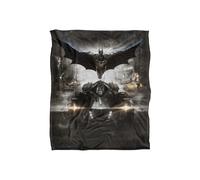 Warner Brothers Batman Arkham Knight Batman Officially Licensed Silky Touch Super Soft Throw Blanket 152 x 127 cm in White Warner Brothers White 152 x 127 cm