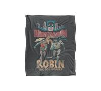 Warner Brothers Batman Classic Tv Batman & Robin Characters Officially Licensed Silky Touch Super Soft Throw Blanket 152 x 127 cm in White Warner Brothers White 152 x 127 cm