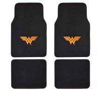 Warner Brothers DC Comics Classic Wonder Woman Licensed Auto Carpet Floor Mats, Universal Fit 4PC Set Front & Rear for Car Truck Van SUV