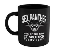 Warner Brothers Official Anchorman Sex Panther Mug - Black 100% Ceramic, Dishwasher Safe