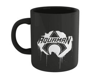 Warner Brothers Official Aquaman Core Graffiti Mug - Black 100% Ceramic, Dishwasher Safe