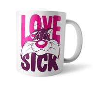 Warner Brothers Official Looney Tunes Love Sick Sylvester Mug 100% Ceramic, Dishwasher Safe
