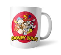 Warner Brothers Official Looney Tunes Rings Logo Mug 100% Ceramic, Dishwasher Safe