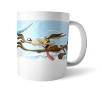 Warner Brothers Official Looney Tunes Wile E. Coyote And Roadrunner Mug 100% Ceramic, Dishwasher Safe