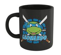 Warner Brothers Official Teenage Mutant Ninja Turtles Leonardo Mug - Black 100% Ceramic, Dishwasher Safe