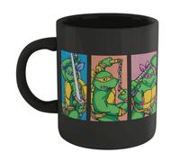 Warner Brothers Official Teenage Mutant Ninja Turtles Tmnt Characters Mug - Black 100% Ceramic, Dishwasher Safe