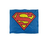 Warner Brothers Superman Logo Officially Licensed Silky Touch Super Soft Throw Blanket 152 x 127 cm in White Warner Brothers White 152 x 127 cm