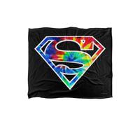 Warner Brothers Superman Logo Officially Licensed Silky Touch Super Soft Throw Blanket 152 x 127 cm in White Warner Brothers White 152 x 127 cm