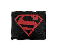 Warner Brothers Superman Logo Officially Licensed Silky Touch Super Soft Throw Blanket 152 x 127 cm in White Warner Brothers White 152 x 127 cm