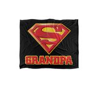Warner Brothers Superman Logo Officially Licensed Silky Touch Super Soft Throw Blanket 152 x 127 cm in White Warner Brothers White 152 x 127 cm