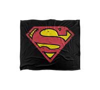 Warner Brothers Superman Logo Officially Licensed Silky Touch Super Soft Throw Blanket 152 x 127 cm in White Warner Brothers White 152 x 127 cm