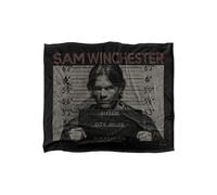 Warner Brothers Supernatural Sam Mug Shot Silky Touch Super Soft Throw Blanket in White Warner Brothers White