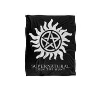 Warner Brothers Supernatural Silky Touch Super Soft Throw Blanket 152x127cm in White | Size: 152x127 cm Warner Brothers White 152x127 cm