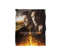 Warner Brothers Supernatural Silky Touch Super Soft Throw Blanket 152x127cm in White | Size: 152x127 cm Warner Brothers White 152x127 cm