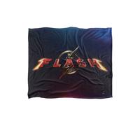 Warner Brothers The Flash, 152x127 cm Movie Logo Silky Touch Super Soft Throw Blanket in White Warner Brothers White 152x127 cm