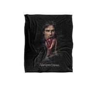 Warner Brothers Vampire Diaries Damon Fruit Silky Touch Super Soft Throw Blanket in White Warner Brothers White