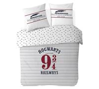Warner Harry Potter Hogwarts Express Bedding Duvet Set Cover 220 x 240 cm + 2 Pillowcases 63 x 63 cm Cotton White