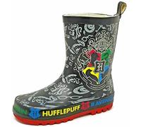 WarnerBros Childs Harry Potter Hogwarts Crest Wellington Boots (UK 8) Black Grey