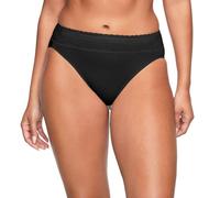 Warner's No Pinching No Problem Cotton Lace Hi-Cut Panty, Rich Black, Medium