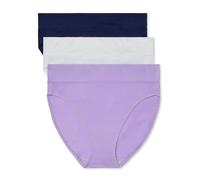 Warner's Women's Allover Breathable Hi-Cut Panty, Lavender Macaron/White/Navy Ink, Large