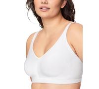 Warner's Women's Blissful Benefits Easy Simple Sized No Bulge Wirefree T-Shirt Bra, Opaque, White, M