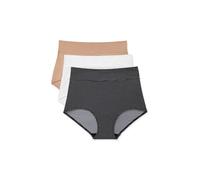 Warner's Women's Blissful Benefits No Muffin Top 3 Pack Brief Panty Underwear, Tw/Ta/Ub and Tw Pin Dot, XL