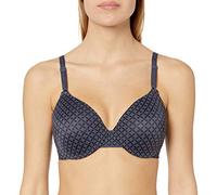 Warner's Women's Cushioned Underwire Lightly Lined T-Shirt Bra 1593, Opaque, Gunmetal Gray Geo Print, 38C