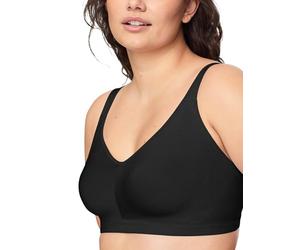 Warner's Women's Easy Does It Rm3911a Underarm Smoothing with Seamless Stretch, Wireless, Lightly Lined Comfort Bra, Opaque, Rich Black, XL