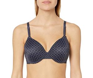 Warner's Women's Tailored Underwire Contour Bra, Gunmetal Gray Geo Print, 34B