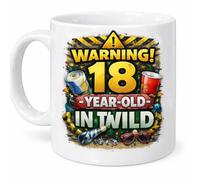 Warning 18 Year Old in The Wild Funny 18th Birthday Mug Gift Mug