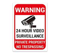 ‘WARNING' '24 HOUR VIDEO SURVEILLANCE’ Warning Sign. Tough, Durable and Rust-Proof Weatherproof PVC Sign for Outdoor Use (A4 297mm x 210mm)