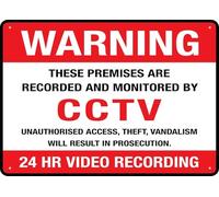 Warning 24 Hr Video Recording Metal Signs 12X8 Inch Rust Free Aluminum,Uv Ink Printing,Durable/Weatherproof Outdoor For Home