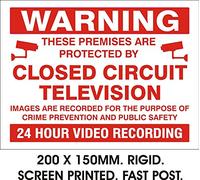 WARNING 24HR VIDEO RECORDING SIGN. RIGID PLASTIC. SCREENPRINTED. 150x200MM