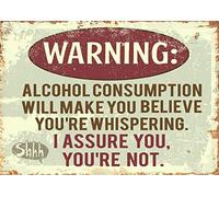 Warning Alcohol Beer Retro Metal Sign Man Cave Bar Pub Plaque Party Vintage UK (Size Small A5 (200x150mm))