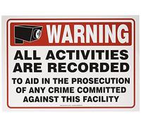 Warning All Activities Are Recorded To Aid In The Prosecution Of Any Crime Committed Against This Facility Outdoor Courtyard Decoration Sign 8X12 Inch