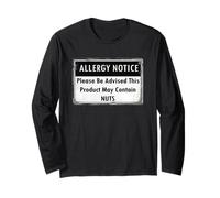 Warning Allergy Notice May Contain Nuts Grunge Sign Long Sleeve T-Shirt