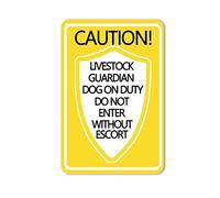 Warning Aluminum Sign Caution Livestock Guardian Dog on Duty Outdoor Durable Tin Metal Sign UV Protected Waterproof Fade Resistance Wall Art Sign Decor for Trails Street Outdoor 12x8in