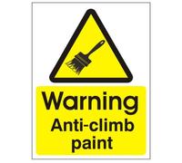 Warning Anti-Climb Paint Sign 150mm x 200mm Rigid Plastic (WAG.24W-RP) (1)