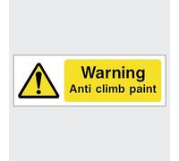 Warning Anti Climb Paint Sign Sticker - (Choose Size, Material & Fixing Option) (S33)