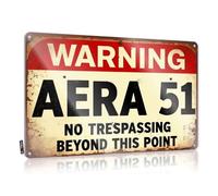 Warning Area 51 No Trespassing Beyond This Point Sign Wall | Aesthetic Wedding Gift Decorative Wall Art(20X30CM)