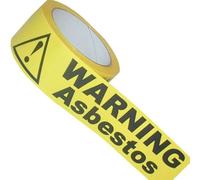 WARNING ASBESTOS self-adhesive marking tape - twin-ply premium grade (48mm x 33M)