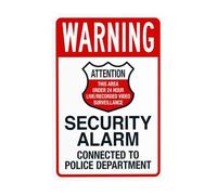 Warning Attention This Area Under 24 Hour Live Recorded Video Surveillance Security Warning Metal Sign for Business Office Road Home Street Wall Safety Decor Easy to Mount 20 x 30 cm