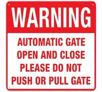 Warning Automatic Gate Open And Close Metal Tin Sign Aluminum Warning Signs For Indoor & Outdoor Yard Lawn Sign Home Decor 12x16 inch