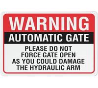 Warning Automatic Gate Please Do Not Force Gate Open Metal Sign Aluminum Warning Tin Signs For Outdoor Business Yard Lawn Farmhouse Garden Patio Wall Decor 8x12 Inch
