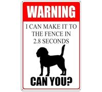 Warning Beagle Dog I Can Make It To The Fence In 2.8 Seconds Can You Aluminum Tin Warning Metal Sign Tin Signs Aluminum Plaque for Outdoors Use Yard Farm Fence Home Wall Decor 8x12 inch