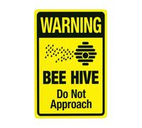 Warning Bee Hive Do Not Approach Metal Warning Sign with Easy Install for Indoor Outdoor Security, Business Office Home Garden Street Decor 20 x 30 cm