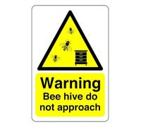 Warning Bee Hive Do Not Approach - safety sign - 1.2mm Rigid plastic for indoor/outdoor usage (300mm x 200mm) Viewing Distance within 7m.