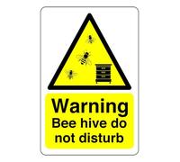 Warning Bee Hive Do Not Disturb - safety sign - 1.2mm Rigid plastic for indoor/outdoor usage (200mm x 150mm) Viewing Distance within 5m.